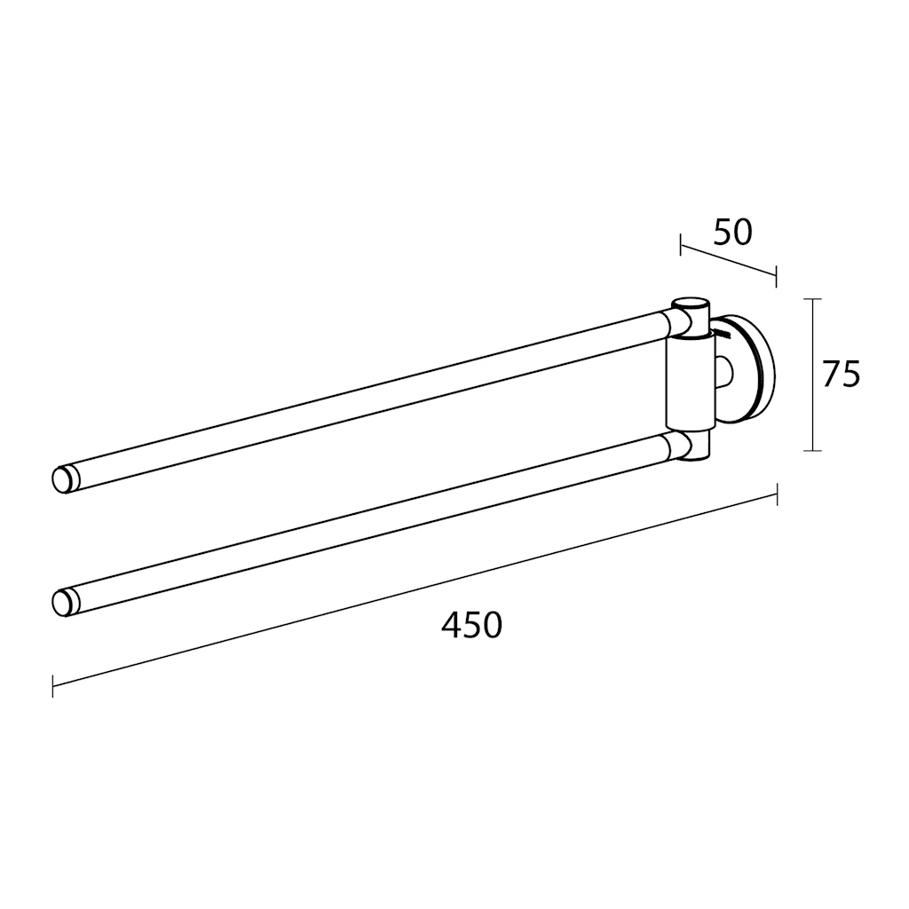 Tiger Urban håndklestang 2-armet, hvit matt Tiger Urban håndklestang 2-armet, hvit matt